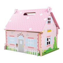 Bigjigs Toys - Přenosný dřevěný domeček pro panenky