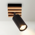 Brilagi - Bodové svítidlo SELE WOOD 1xGU10/30W/230V černá/dřevo