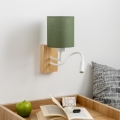 Brilagi - LED Flexibilní nástěnná lampa NUBILA WOOD 1xE27/25W/230V + LED/3W dub/zelená