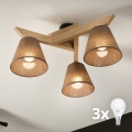 Brilagi - LED Přisazený lustr ANTHONY 3xE14/40W/230V dub/hnědá