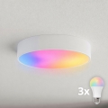 Brilagi - LED RGBW Stmívatelné stropní svítidlo CLARE 3xE27/9W/230V 2700-6500K pr. 40 cm Wi-Fi bílá