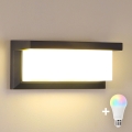 Brilagi - LED RGBW Stmívatelné venkovní nástěnné svítidlo BRICKY 1xE27/9W/230V 2700-6500K antracit IP54