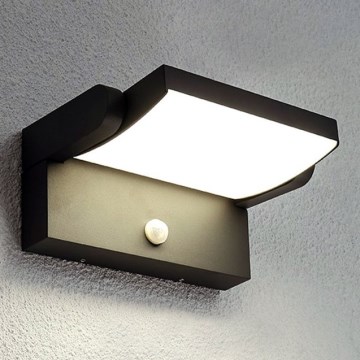 Brilagi - LED Solární nástěnné svítidlo se senzorem pohybu a soumraku ANKLE LED/10W/3,7V 3000 mAh 3000K IP65 antracit