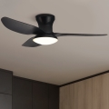Brilagi - LED Stmívatelný stropní ventilátor LED/30W/230V 3000-6500K černá + dálkové ovládání