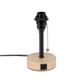 Brilagi - Stolní lampa s USB portem TABLON 1xE27/25W/230V dub/černá