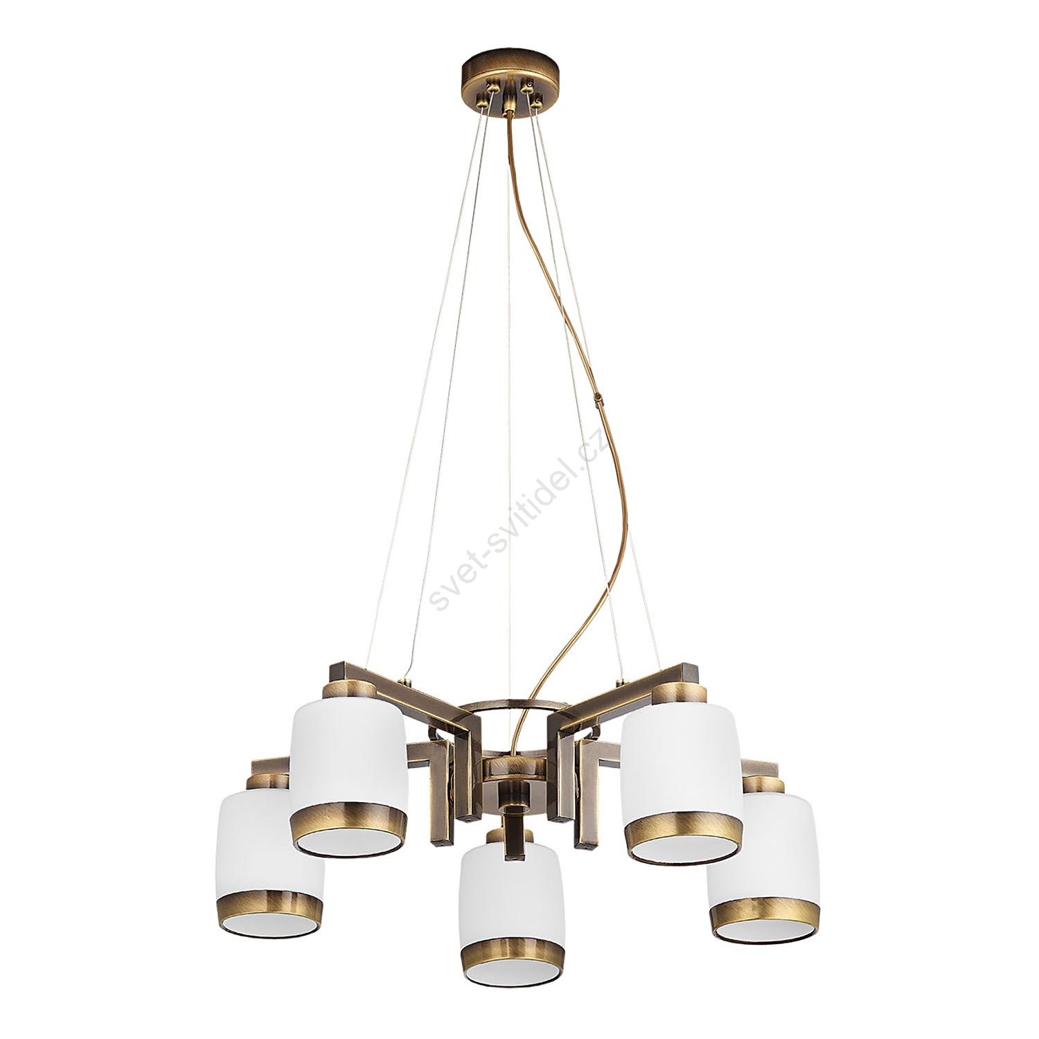 Závěsný lustr LINEA LN5 5xE27/60W patina - zlatá