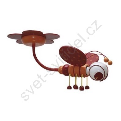 Stropní svítidlo VČELKA 1xE27/60W/230V červená/oranžová