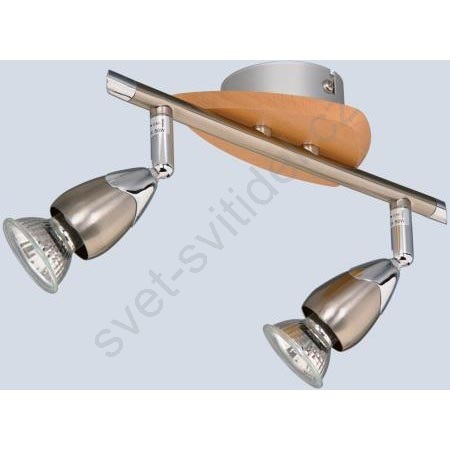 Bodové svítidlo TIP 2xGU10/50W matný nikl/buk