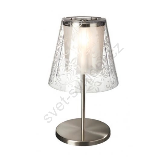 Stmívatelná stolní lampa AMPLUS matný chrom/čirá