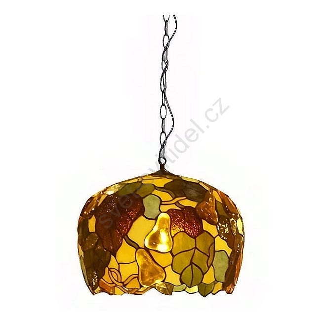 Lustr na řetězu Tiffany 2xE27/60W patina