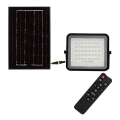 LED Venkovní stmívatelný solární reflektor LED/6W/3,2V IP65 4000K černá + dálkové ovládání
