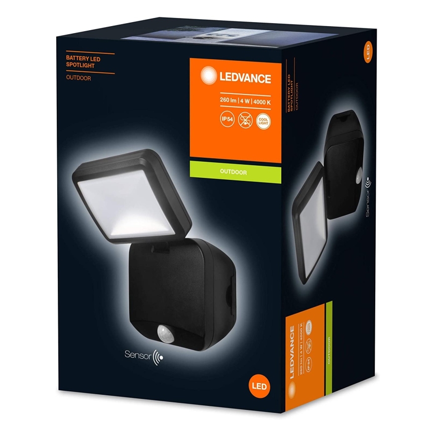 Ledvance - LED Venkovní nástěnný reflektor se senzorem SPOTLIGHT LED/4W/4xD IP54