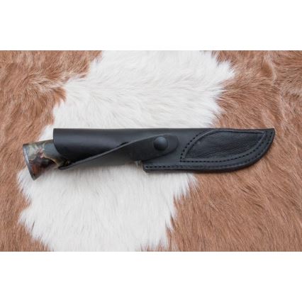 Lovecký damaškový nůž 14 cm kaštan