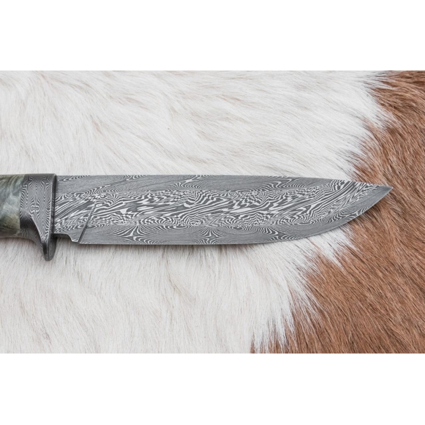 Lovecký damaškový nůž 14 cm kaštan