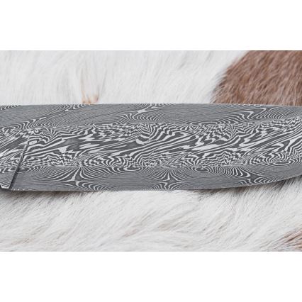 Lovecký damaškový nůž 14 cm kaštan