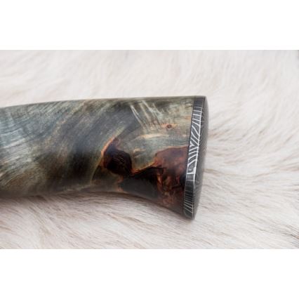 Lovecký damaškový nůž 14 cm kaštan