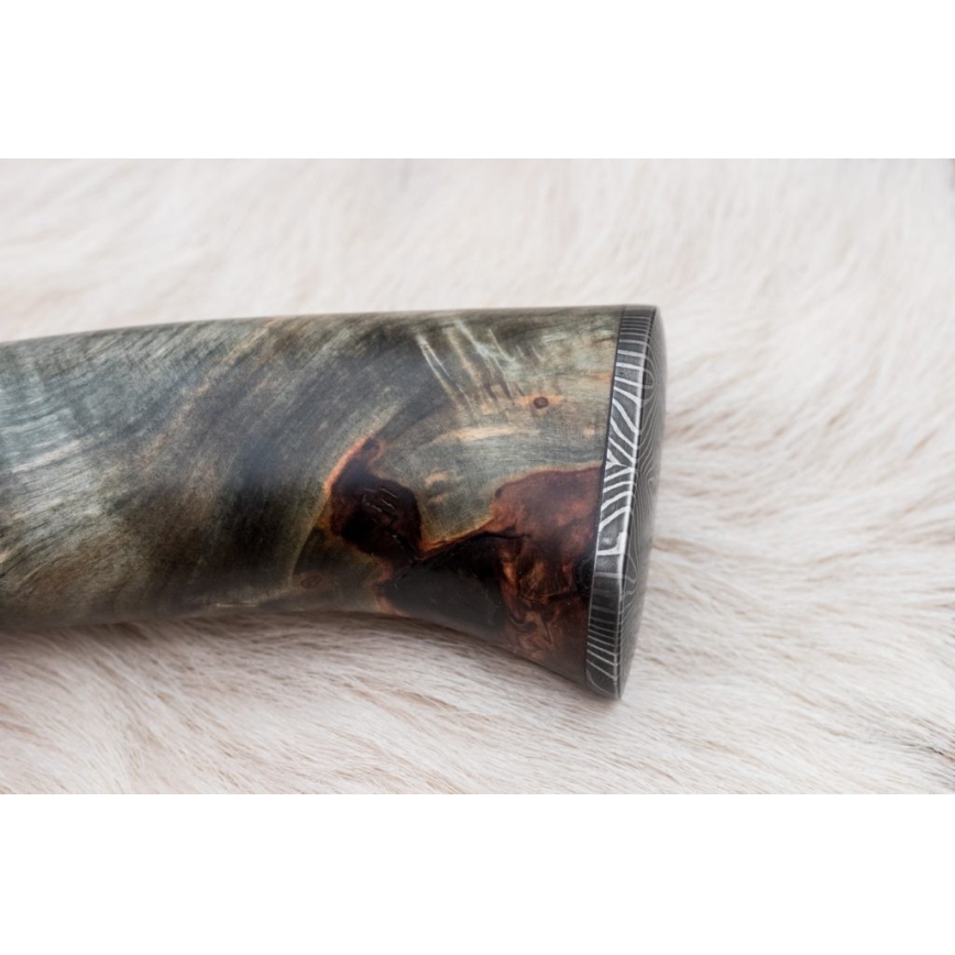 Lovecký damaškový nůž 14 cm kaštan