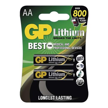 2 ks Lithiová baterie AA GP LITHIUM 1,5V