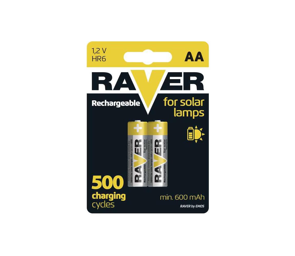  2 ks Nabíjecí baterie AA RAVER NiMH/1,2V/600 mAh 