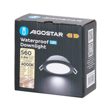 Aigostar - LED Koupelnové podhledové svítidlo LED/4,8W/230V 4000K černá IP65