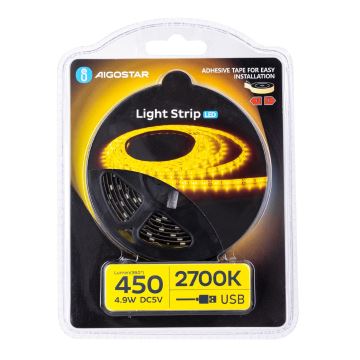 Aigostar - LED Pásek 2m LED/4,9W/5V 2700K IP65