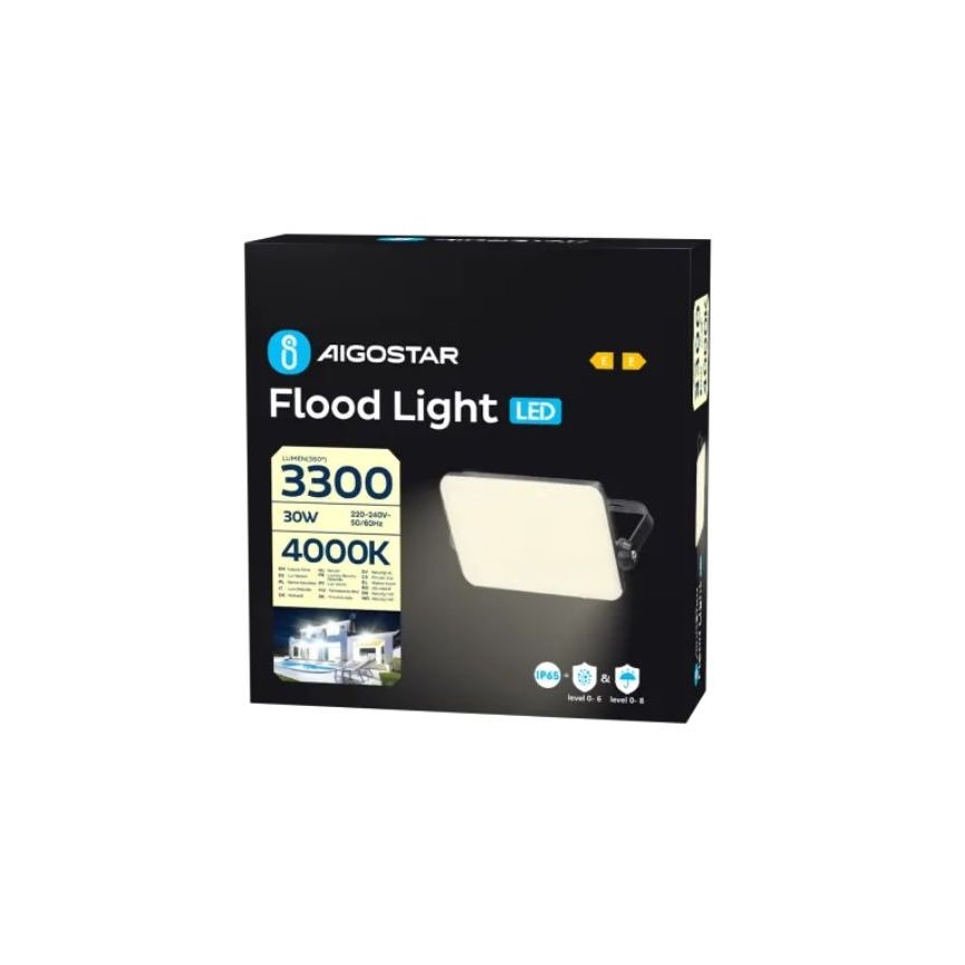 Aigostar - LED Reflektor LED/30W/230V 4000K IP65 černá