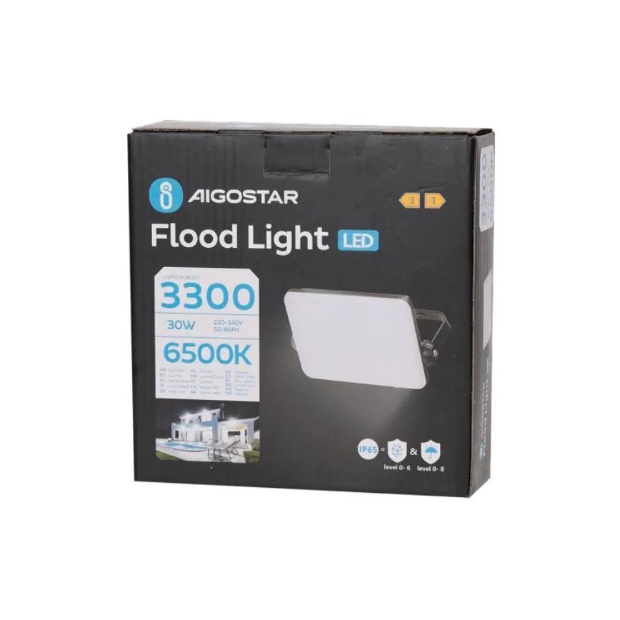 Aigostar - LED Reflektor LED/30W/230V 6500K IP65 černá