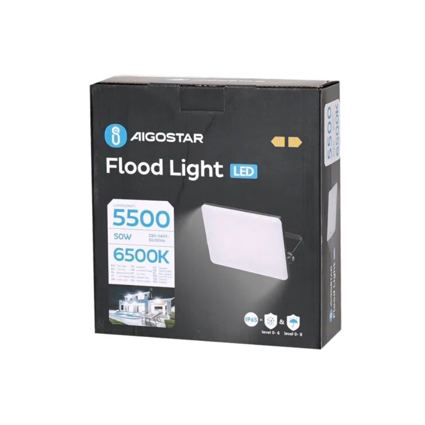 Aigostar - LED Reflektor LED/50W/230V 6500K IP65 černá