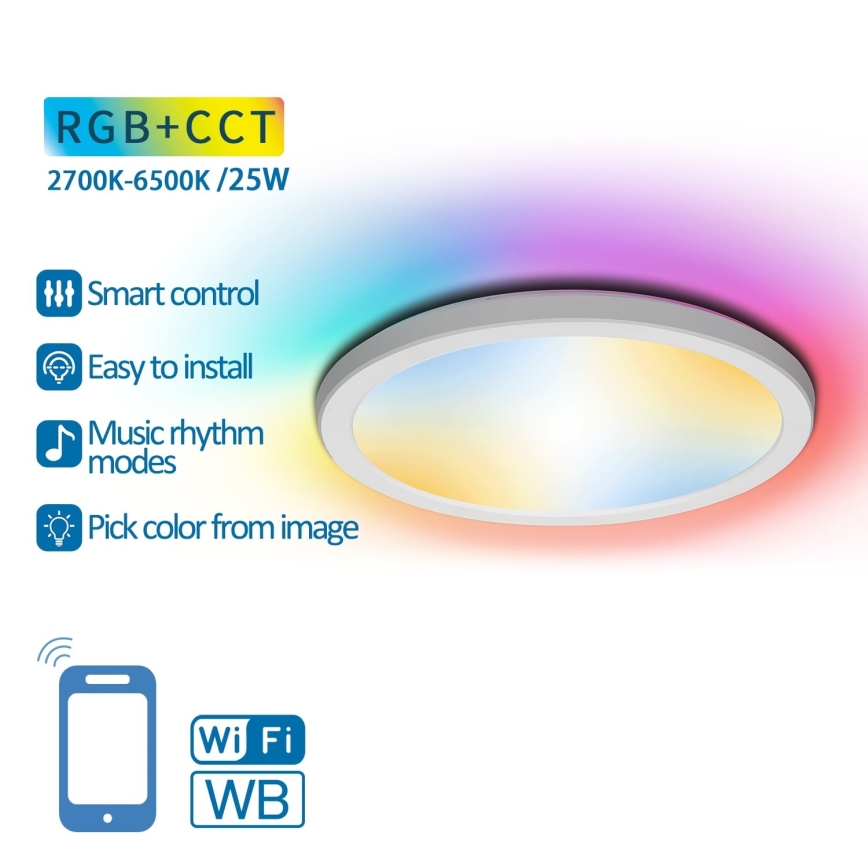 Aigostar - LED RGB+CCT Stropní svítidlo LED/25W/230V 2700-6500K Wi-Fi