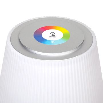Aigostar - LED RGBW Venkovní stmívatelná nabíjecí stolní lampa LED/4W/5V 3600mAh bílá/chrom IP54
