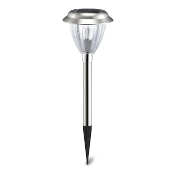 Aigostar - LED Solární lampa LED/0,08W/2V 30,4 cm 6500K IP44 chrom