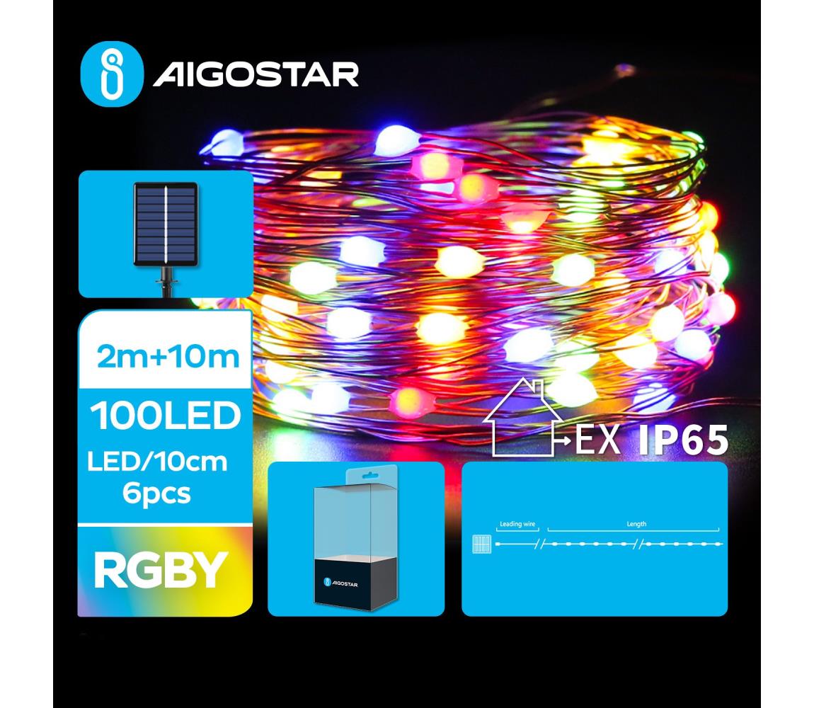 Aigostar B.V. Aigostar - LED Solární vánoční řetěz 100xLED/8 funkcí 12m IP65 multicolor AI0422