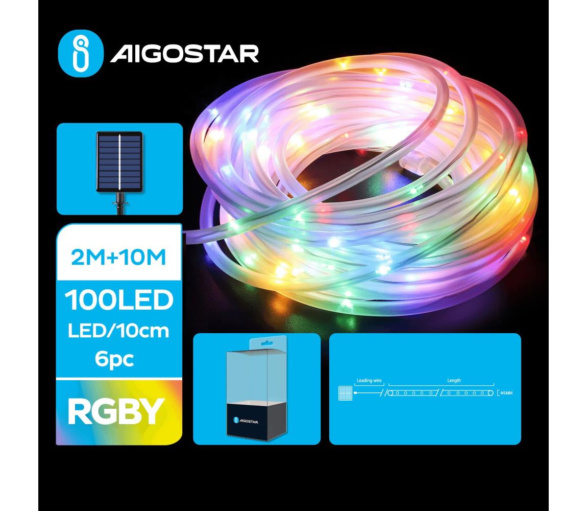 Aigostar B.V. Aigostar - LED Solární vánoční řetěz 100xLED/8 funkcí 12m IP65 multicolor AI0443