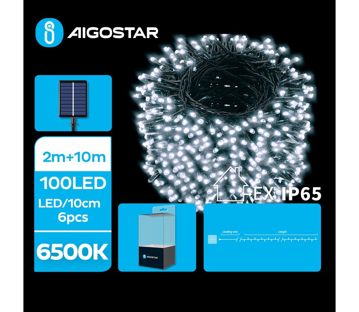 Aigostar B.V. Aigostar - LED Solární vánoční řetěz 100xLED/8 funkcí 12m IP65 studená bílá AI0424