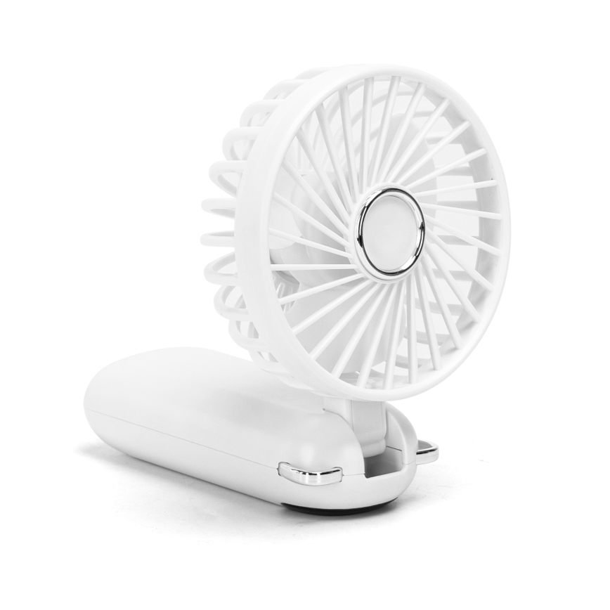 Aigostar - Nabíjecí ruční ventilátor 4W/5V 1200mAh bílá