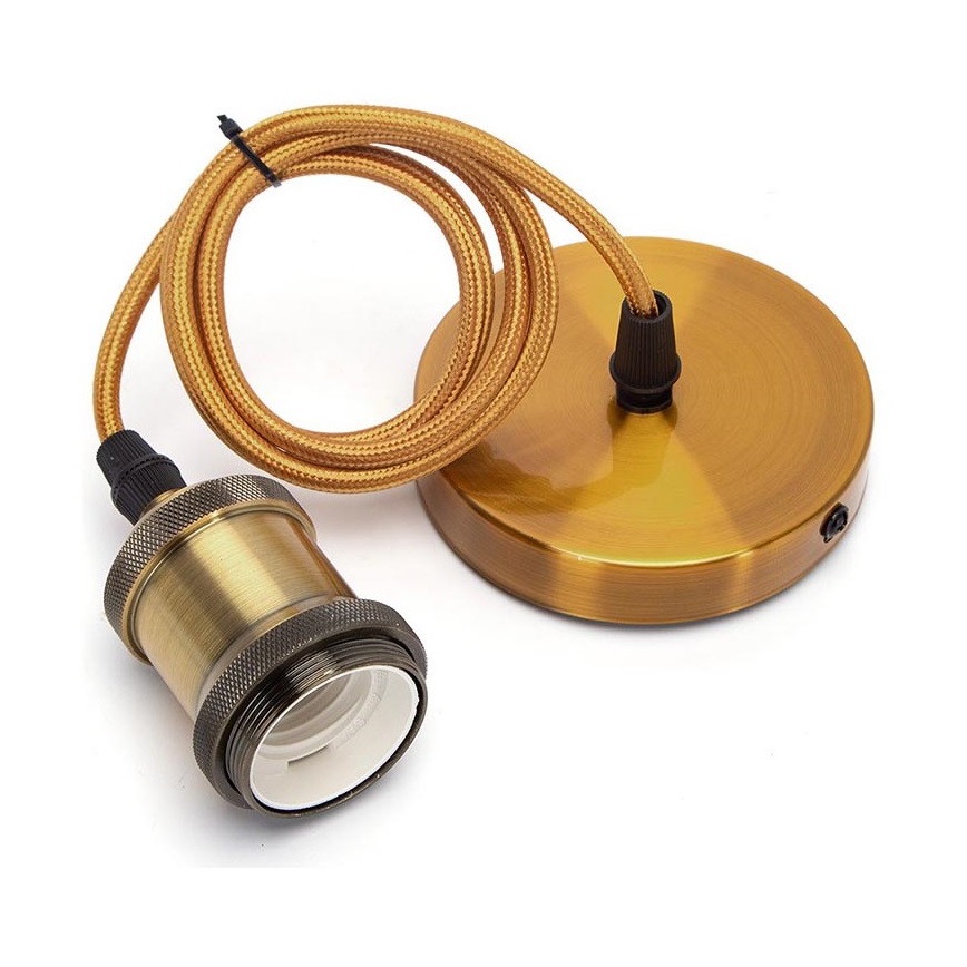Aigostar - Napájecí kabel 1xE27/60W/230V zlatá