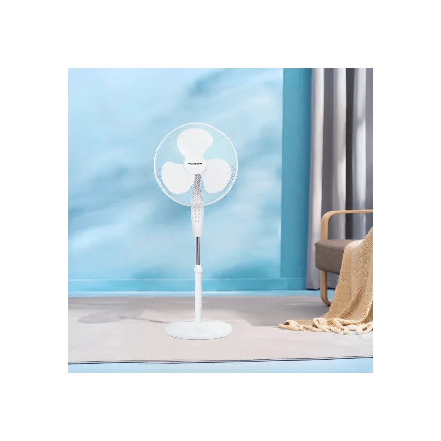 Aigostar - Stojanový ventilátor 40W/230V bílá