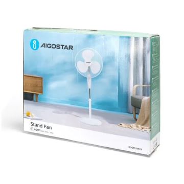 Aigostar - Stojanový ventilátor 40W/230V bílá