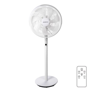 Aigostar - Stojanový ventilátor 45W/230V bílá + dálkové ovládání