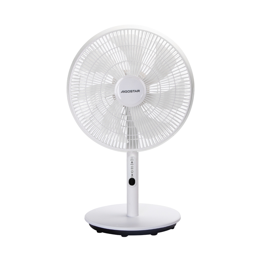 Aigostar - Stojanový ventilátor 45W/230V bílá + dálkové ovládání