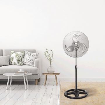 Aigostar - Stojanový ventilátor 55W/230V chrom/černá