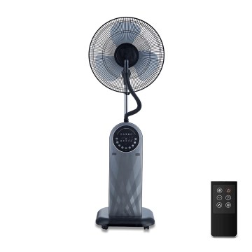 Aigostar - Stojanový ventilátor s mlhovým efektem 95W/230V černá/šedá + dálkové ovládání