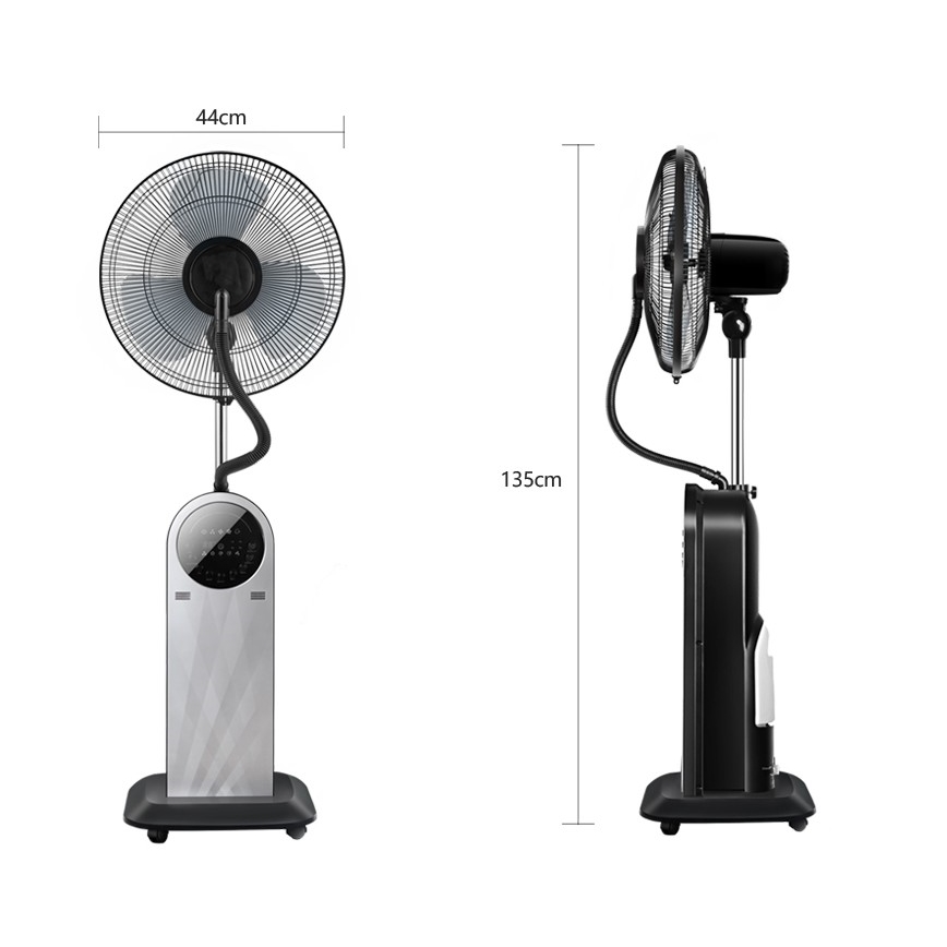 Aigostar - Stojanový ventilátor s mlhovým efektem 95W/230V černá/šedá + dálkové ovládání