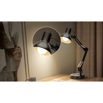 Aigostar - Stolní lampa 2v1 1xE27/40W/230V černá