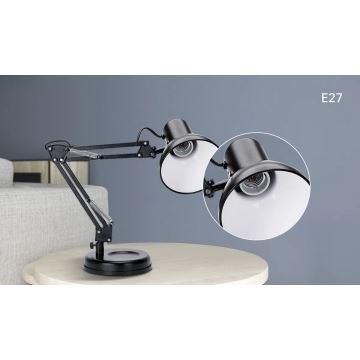 Aigostar - Stolní lampa 2v1 1xE27/40W/230V černá