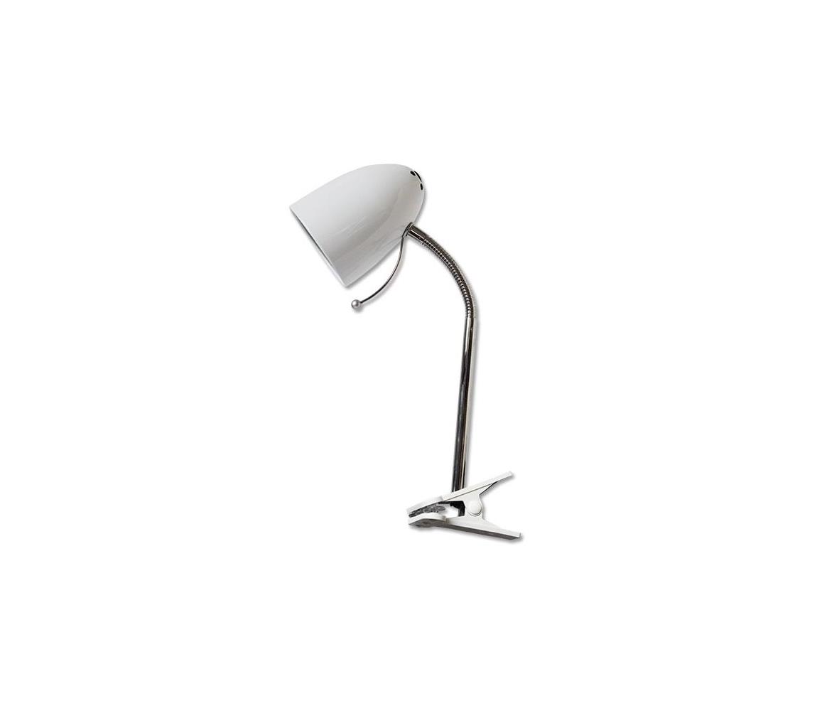 Aigostar B.V. Aigostar - Stolní lampa s klipem 1xE27/11W/230V bílá/chrom AI0353