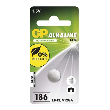 Alkalická baterie knoflíková LR43 GP ALKALINE 1,5V/70 mAh