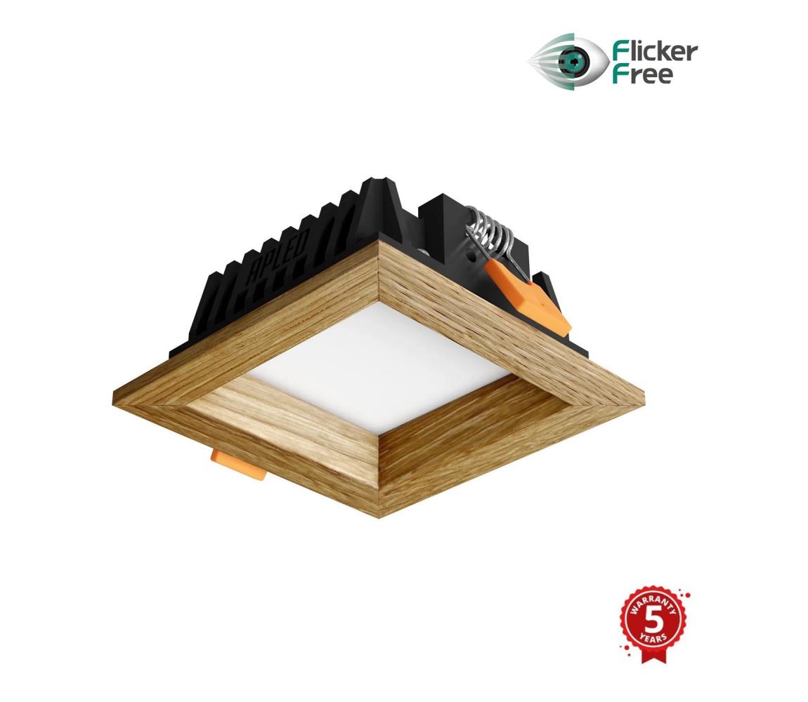 APLED APLED - LED Podhledové SQUARE WOODLINE LED/3W/230V 4000K 9x9 cm dub masiv 