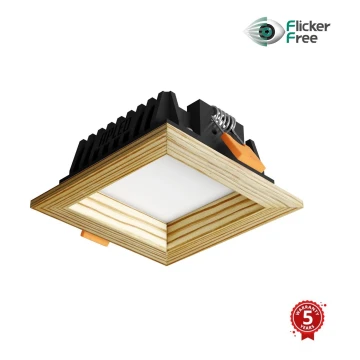 APLED - LED Podhledové svítidlo SQUARE WOODLINE LED/3W/230V 4000K 9x9 cm borovice masiv