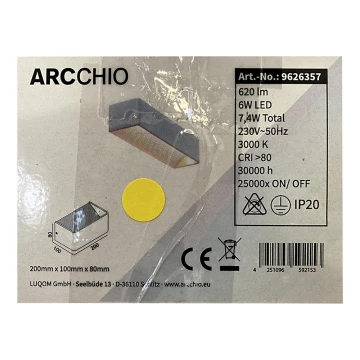 Arcchio - LED Nástěnné svítidlo KARAM LED/6W/230V